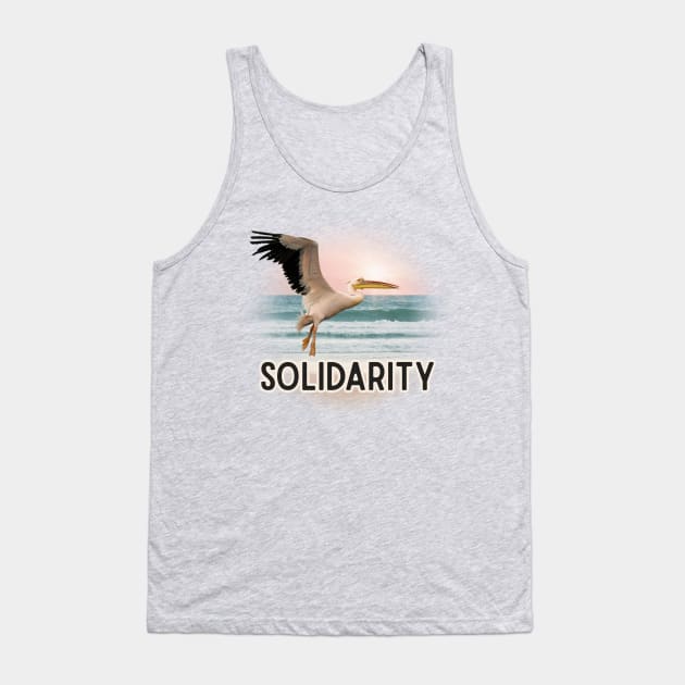 Solidarity Pelican Flying Over the Sea Tank Top by ASP